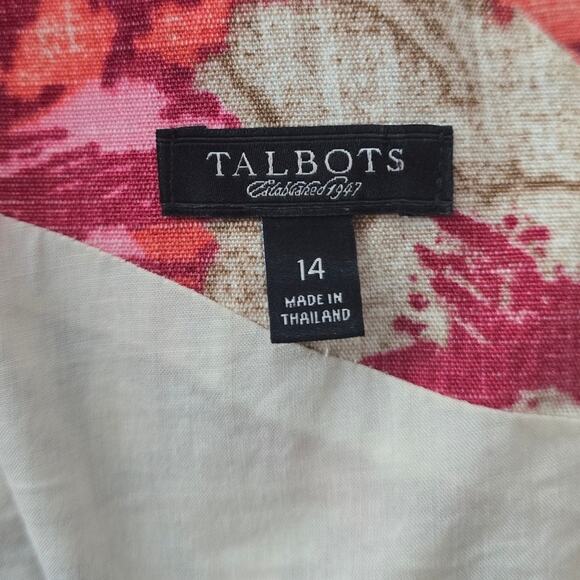 Talbots Stunning Sleeveless Floral Knee Length Women's Dress 14 - Picture 5 of 6